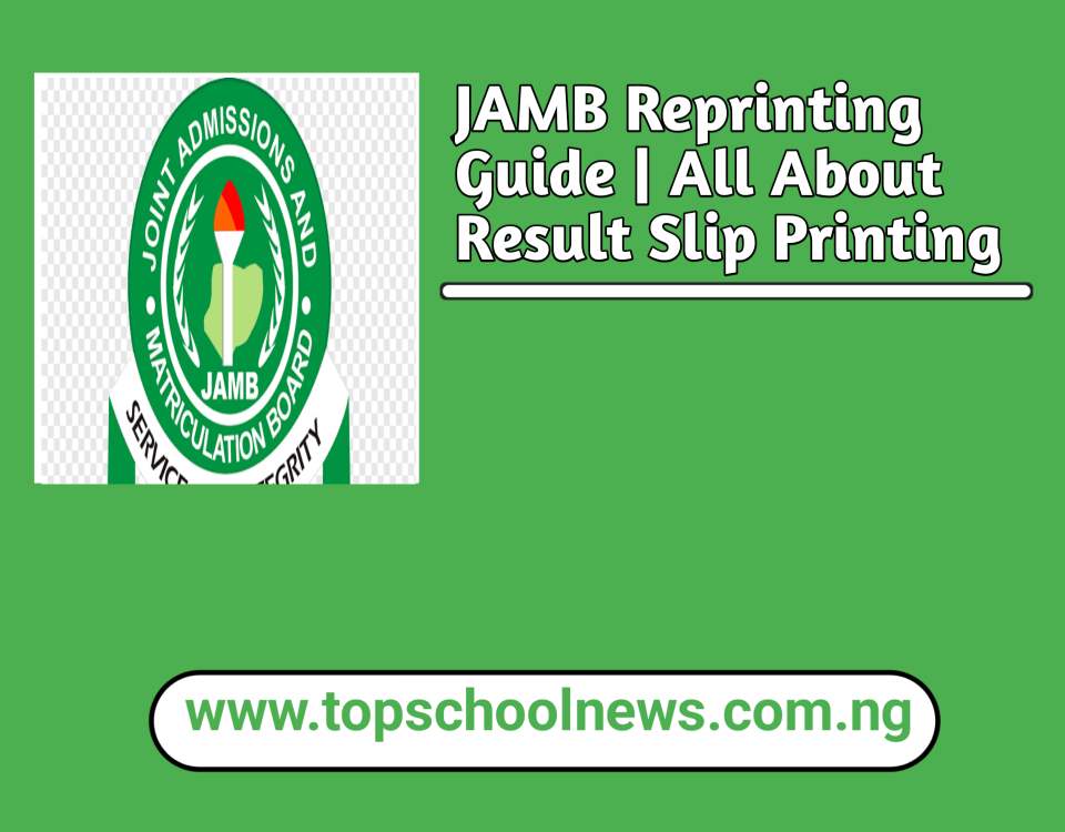 JAMB Reprinting Guide